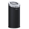 HLS Commercial 15 Gallon Black Stainless Steel Round Slanted Open Top Trash Can