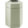 Commercial Zone Products Polytec 30 Gallon Hexagon Trash Can (Beige)