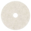 Ultra High-Speed Natural Blend Floor Burnishing Pads 3300, 20" Diameter, White, 5/Carton