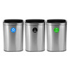 Alpine Industries 31.5-Gallon Stainless Deco Recycle/Trash/Compost Package Of 3 ALP470-40L-R-T-C