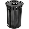 Alpine Industries Outdoor Metal Waste Receptacle - 38 Gallon Black 211454