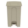 Safco Step-On Receptacle, Plastic, 12 Gallon, Tan 300754