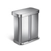 Simplehuman 58l 15 Gal. Rectangular Dual Compartment Step Recycler And Trash Can 355563