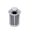 Alpine Industries 36 Gallon Outdoor Silver Trash Can Receptacle Bin With Lid 397449