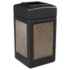 Commercial Zone Products 42 Gallon Black Waste Container With Riverstone Panels