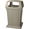 Rubbermaid Commercial Ranger 45 Gallon Trash Can With 4 Openings (Beige)