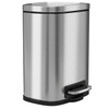 HLS Commercial 1.32 Gallon Stainless Steel Step Fire Resistant Trash Can With Odor Filter