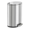 HLS Commercial 13.2 Gallon Stainless Steel Semi-Round Step Fire Resistant Trash Can With Odor Filter