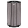 Alpine Industries 32-Gallon Od Steel Trash Receptacle Slatted Wood Style Plastic