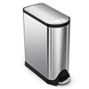 Simplehuman Butterfly Lid Slim Step Trash Cans 45l/11.9 Gal Brushed Ss