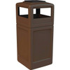 Polytec 42 Gal. Square Trash Can W/ Ashtray Lid (Brown)
