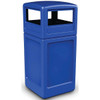 Polytec 42 Gal. Square Trash Can W/ Dome Lid (Blue)