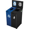 Nex-Terra 22 Gal. Double Waste And Recycle Bin (Black/Navy Blue)