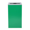 Alpine Industries 29g Square Trash Can Green Bin - Steel Metal Receptacle