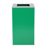 Alpine Industries 29g Square Trash Can - Green Bin Steel Metal Receptacle