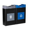Commercial Zone Avante 2-Stream Trash And Recycling Center, 2-30-Gallon Shallow Open Top Units,  Liners Included