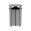 Ledge Lounger Mainstay Industrial Round Trash Bin And Liner-Gray