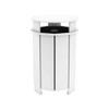 Ledge Lounger Industrial Round Trash Bin And Liner-White