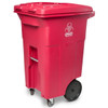 Toter 64 Gallon 4-Wheel Medical Trash Can W/ Casters (Red)