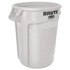 Vented Round BRUTE Container, 10 Gal, Plastic, White