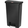 Rubbermaid Commercial Slim Jim 13 Gallon Front Step-On Trash Can (Black)