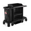 Suncast Commercial Premium Housekeeping Cart Partially Pre-Assembled, Black