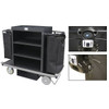 Royal Basket Trucks Motorized Deluxe Housekeeping Cart-Black- 8" Casters