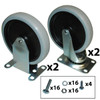 Rubbermaid Commercial 5 Inch Swiv & Rig Caster Kit W/Hardware For Rubbermaid Commercial Utility Cart