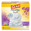 Forceflex Kitchen Drawstring Trash Bags, 13 Gal, Gain Lavender With Febreze Freshness, 24 X 27.38, White, 80/Box 367410