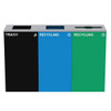Alpine Industries 87g Steel Blue Green Recycling Bin In Black