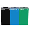Alpine Industries 87g Steel Blue Cans/Bottles Bin Green Compost Bin Black