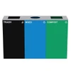 Alpine Industries 87g Steel Blue Mixed Bin-Green Compost Bin Black