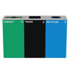 Alpine Industries 87g Can Receptacle Blue Green Recycle Bin Combo Station