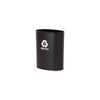 Hapco 13q Oval Plastic Vegan Leatherette Wastebasket Black/White Recycle 8/Pk