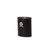Hapco 13q Oval Metal Leatherette Wastebasket Black/White Recycle Package Of 6