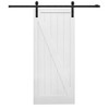 Mmi Door Primed Z-Plank 36" X 84" Kit With Black Barn Door Hardware Z0341690