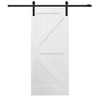 Mmi Door Primed K-Plank 42" X 84" Kit With Black Barn Door Hardware