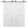 Mmi Door Primed K-Plank 72" X 84" Kit With Black Barn Door Hardware