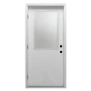 Mmi Door 36"X80" Classic RH 1/2-Lite Clear Steel Prehung Front Door, Brickmould
