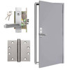 Shield Security Door Kit, 3'0" X 6'8" Door, Frame, Hinge, Mortise Lock, Left