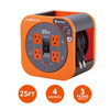 Link2home Durable 25 Ft Extension Cord Reel W/ 4-Power Outlet And 16 Awg Sjt Cable