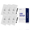 Elegrp 30w 6.0 Amp 3-Port USB Wall Outlet, Matte White Package Of 6 ER18160CCA-0106