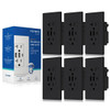 Elegrp 30w 6.0 Amp 3-Port USB Wall Outlet, Matte Black Package Of 6 ER18260AAC-0206
