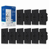 Elegrp 30w 6.0 Amp 3-Port USB Wall Outlet, Matte Black Package Of 10 ER18260AAC-0210