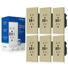 Elegrp 30w 6.0 Amp 3-Port USB Wall Outlet, Matte Ivory Package Of 6 ER18160AAC-0306
