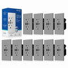 Elegrp 30w 6.0 Amp 3-Port USB Wall Outlet, Matte Gray Package Of 10 ER18260AAC-0510