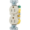 Hubbell 15 Amp 125 Volt Self-Grounding Straight Blade Duplex Standard Outlet (10-Pack) (Light Almond)