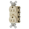 Hubbell Snap-On 15 Amp 125 Volt Extra Heavy Duty Snapconnect Duplex Standard Outlet (Ivory)
