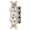 Hubbell Snap-On 20 Amp 125 Volt Hospital-Grade Snapconnect Duplex Standard Outlet (Light Almond)