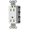 Hubbell Snap-On 15 Amp 125 Volt Hospital-Grade Decorator Snapconnect Duplex Standard Outlet (White)